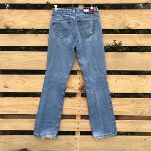 Vintage “Worn” boot cut jeans